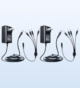 ANLINK 2 Pack 12V 2A 6ft Long Power Adapter, AC 100-240V to DC 12V 2A (2000mA) &amp; 4-Way Power Spli...