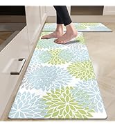 Anti Fatigue Kitchen Rug Sets 2 Piece Non Slip Kitchen Mats for Floor Cushioned Kitchen Rugs...
