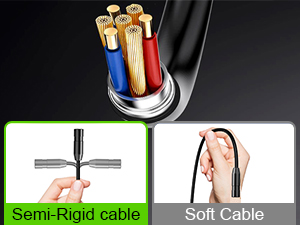 Inspection Camera with 16.4ft Semi-Rigid Cable IP67 Waterproof Camera for Sewer Gadgets for Men