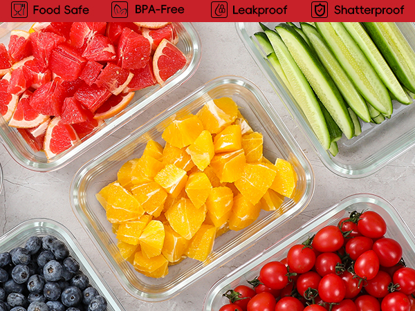 large food storage containers with lids 63oz