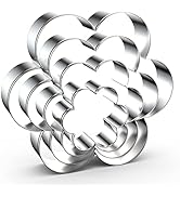 Scallop Flower Cookie Cutter Set Large - 5 Inch, 4 Inch, 3 Inch, 2 Inch - Six Petal Scalloped Edg...