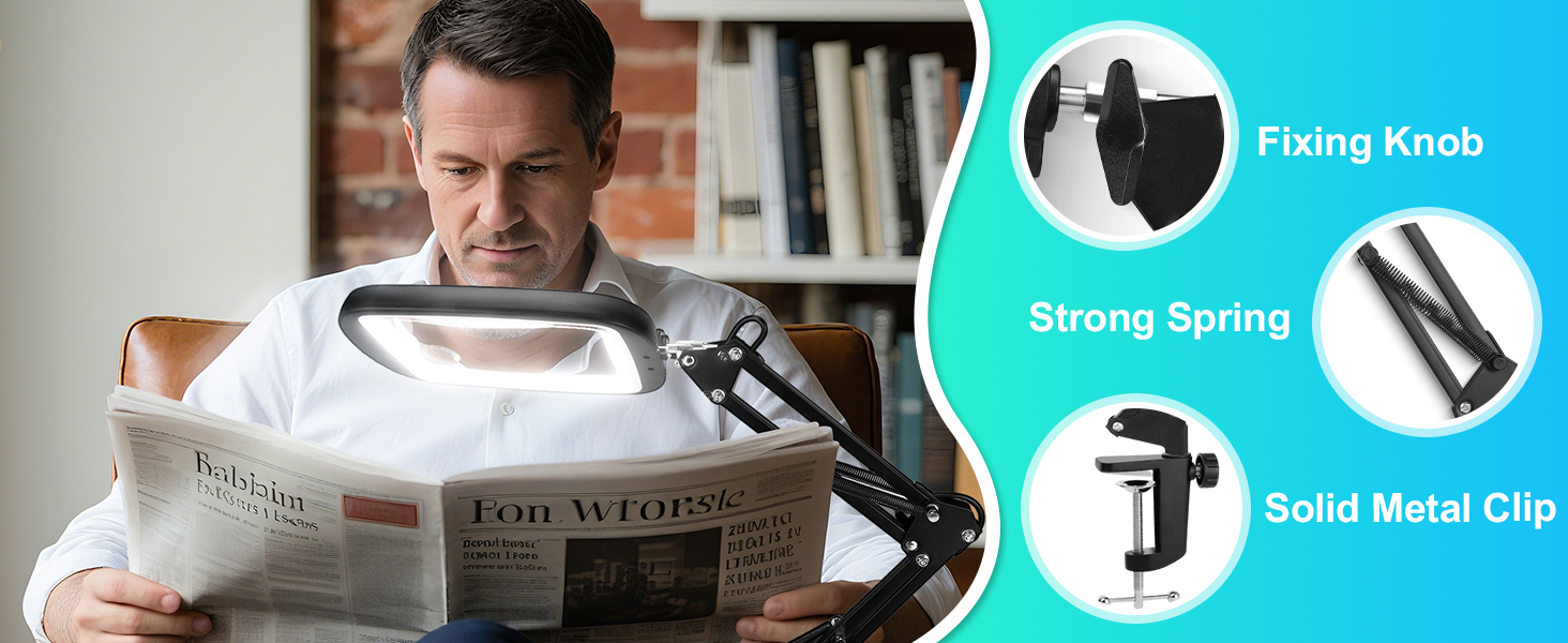 magnifier with clamp