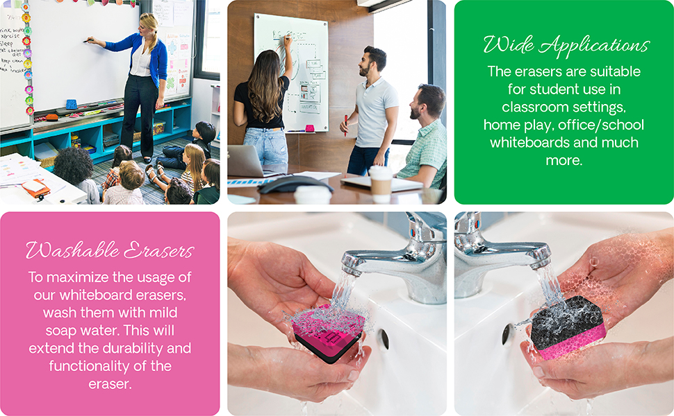 Washable whiteboard eraser