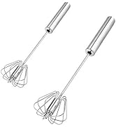 Stainless Steel Egg Whisk, Digead Hand Push Rotary Whisk Blender, whisks for cooking, Hand Push M...