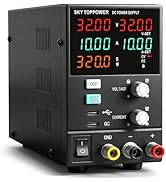 SKY TOPPOWER DC Power Supply,32V 10A Variable Power Supply with USB-C PC Control,Programmable,Enc...