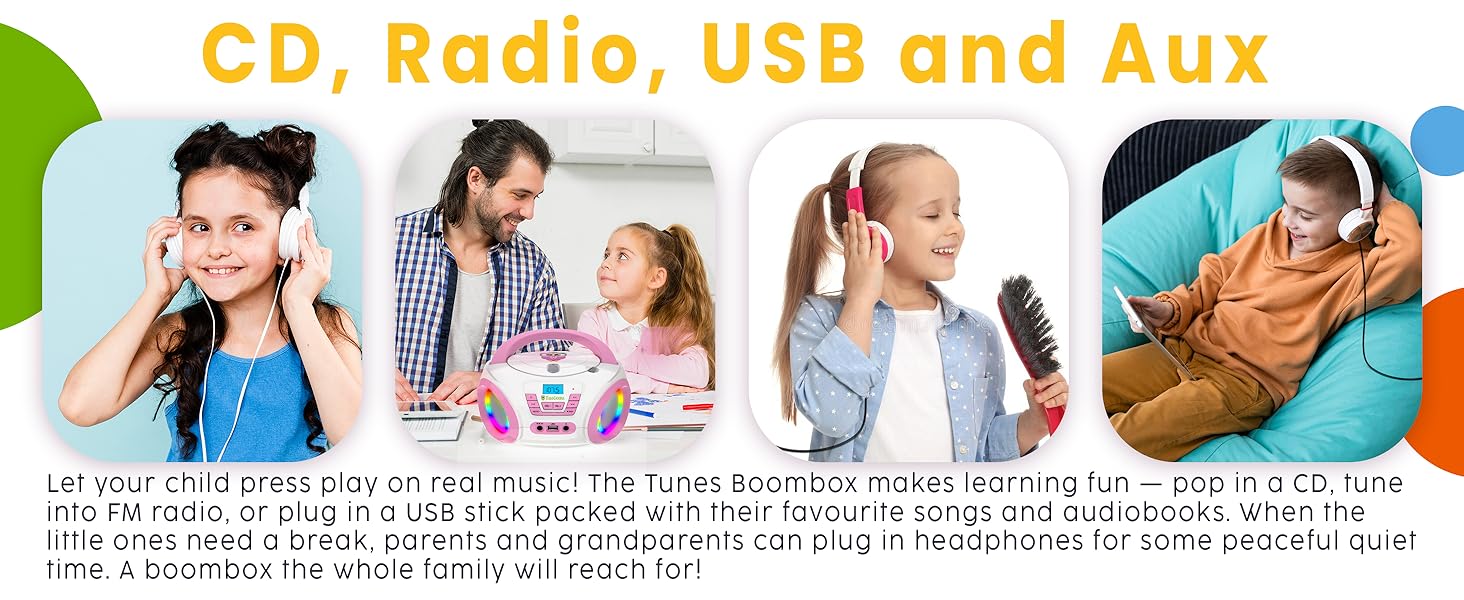 aux boombox boombox/cd boomboxes cassette cd fm for girls kid kids led lights modern music pink play