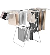 VEVOR Clothes Drying Rack, 2-Tier Foldable Laundry Dryer Rack with Sock Clips &amp; 21 Drying Rods, M...