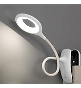 GCDFGV Clip On Reading Light for Bed Headboard, USB Rechargeable Clip On Lamp for Bed, 5W Kids Re...