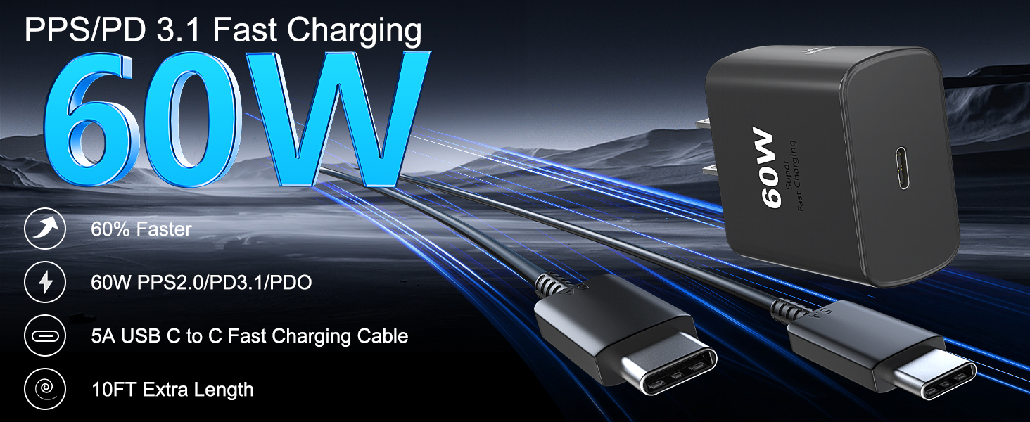 60W usb c charger, samsung fast charger, super fast charger type c,samsung galaxy s26 charger