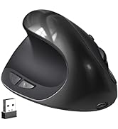 Left Handed Mouse, Rechargeable Left Vertical Mouse Wireless, Left Hand Ergonomic Mouse with 6 Bu...