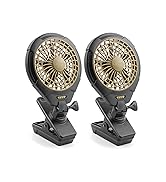 Treva 5 Inch Battery Powered Clip Slim and Portable Cooling Fan with Clamp for Travel, Outdoor,Ca...