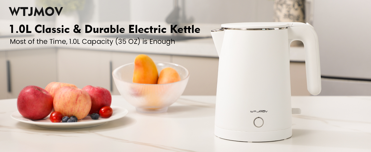 1.0L Electric Kettle White