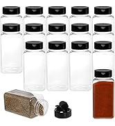 Tosnail 16 Pack 17 Fluid Oz Clear Plastic Spice Jars Spice Containers Spice Bottles Seasoning Org...