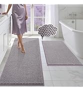 BSICPRO Bathroom Rugs Set 2 Piece-Chenille Bath Mats Non Slip-Thick Soft Absorbent Bath Rug-Showe...