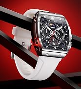 OLEVS Watches Men Chronograph Waterproof Rectangle Face Moon Phase Watches for Men Luminous Quart...