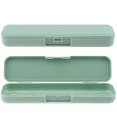 OriGlam 1pcs 20cm / 7.8inch Portable Flatware Box Travel Tableware Storage Case(Green)