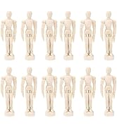 Artists Wooden Manikin Jointed Mannequin: 12 Pack 4.5 Inch Artist Mannequin Model Drawing Figure ...
