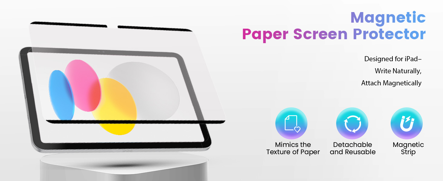 Magnetic Paper Screen Protector for iPad