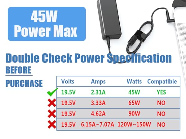 for 45 hp laptop power cord