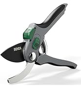 SENDA 8 Inch Ratchet Pruning Shears - Professional SK5 Steel Bypass Lopper with 2-Position Adjust...