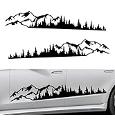 Zosgrew 2 PCS Car Mountain Tree Forest Decals, Mountain Tree Decals Sticker Vinyl Decals, Waterpr...