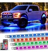 Nilight 4Pcs RGBW Aluminum Underglow Neon Accent Strip Lights 252LEDs Door Assist Multi Color DIY...