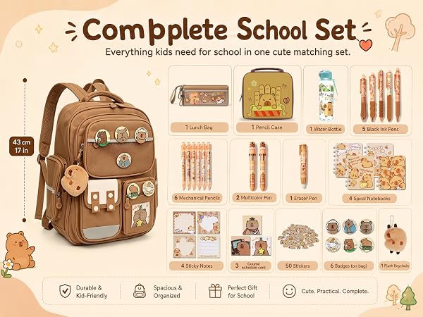Cute School Supplies Set