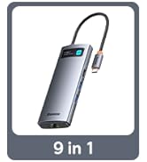 Baseus Laptop Docking Station Dual Monitor 4K@120Hz, 9 in 1 USB C Hub with 2 HDMI, 1000Mbps LAN, ...
