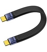 YINGAYOU Short Flat USB C Cable 40Gbps High Speed Short USB C Thunderbolt 4 Cable 240W 48V 5A Sup...