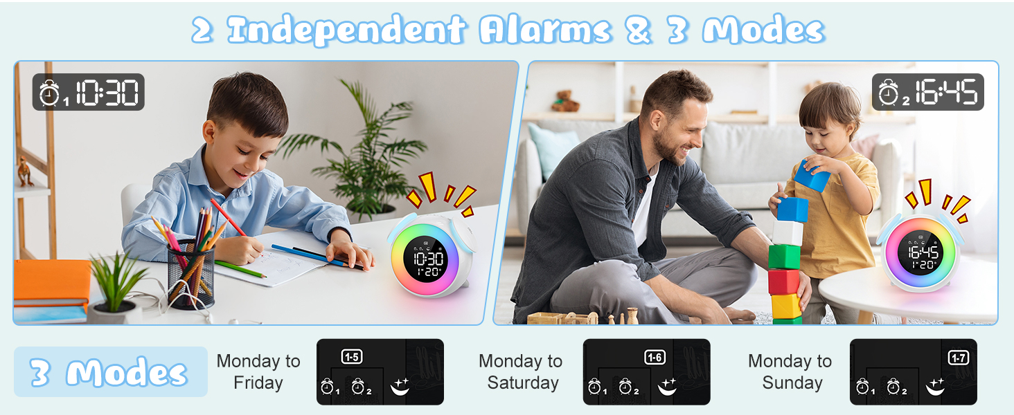 PENTASPI Kids Alarm Clock, Ok to Wake Clock for Kids