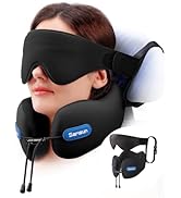 SARISUN Neck Pillow Airplane,Travel Pillow with Strap,Combo 3D Eye Mask for Sleep,Dual-Density Su...