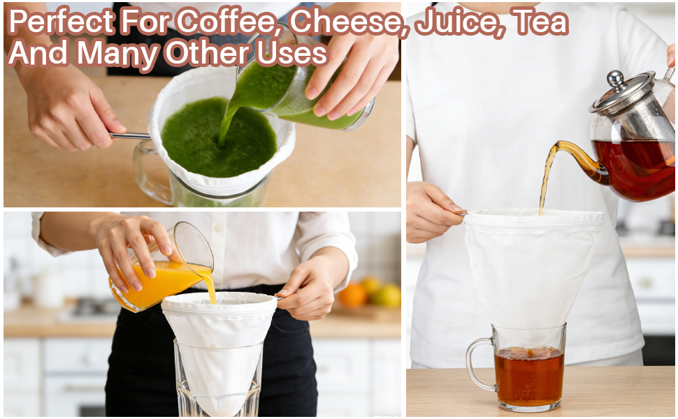 for Filter NutMilk, Coffee, Milk, Butter, Juices and Fresh Cheese