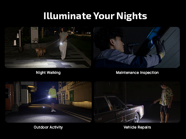 The bright white light is suitable for walking, fixing things, and checking the car