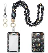 WEESMILE Scrunchie Lanyard with ID Badge Holder, Soft Neck Lanyard for Keys Badge