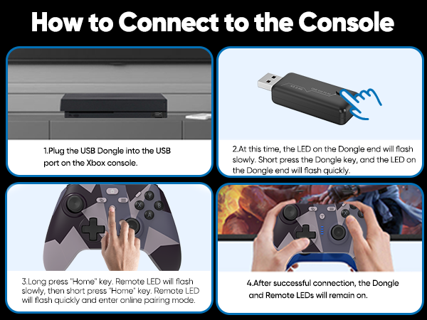 the way to connect controller on console