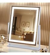 LED Vanity Mirror with Lights, Makeup Mirror with 3 Color Modes, Smart Touch Control, 360° Rotati...