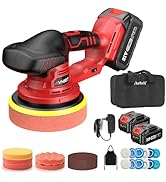 Avhrit Updated Cordless Polisher with 2x4.0Ah Batteries, 6 Variable Speed up to 5500 RPM, 6 In Ca...