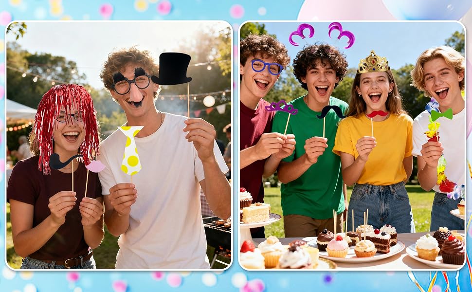 69PCS Colorful Photo Booth Props Set