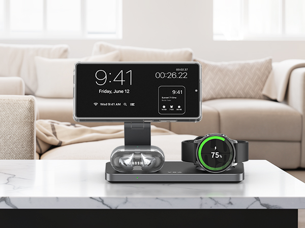 3 in 1 Foldable Magnetic Wireless Charging Station for Samsung