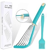 Maywe Tanso Fish Spatula,600? Heat Resistant Silicone Fish Spatula with Basting Brush,for Nonstic...