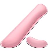 Dapesuom Keyboard Wrist Rest Set, Cute PU Leather Wrist Cushion for Computer Keyboard and Mousepa...