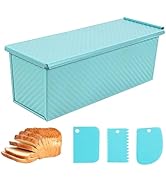 Spmarkt Blue Pullman Loaf Pan with Lid, 2.2LB Bread Loaf Pan, PFTE &amp;PFOA Free Non-Stick Surface E...