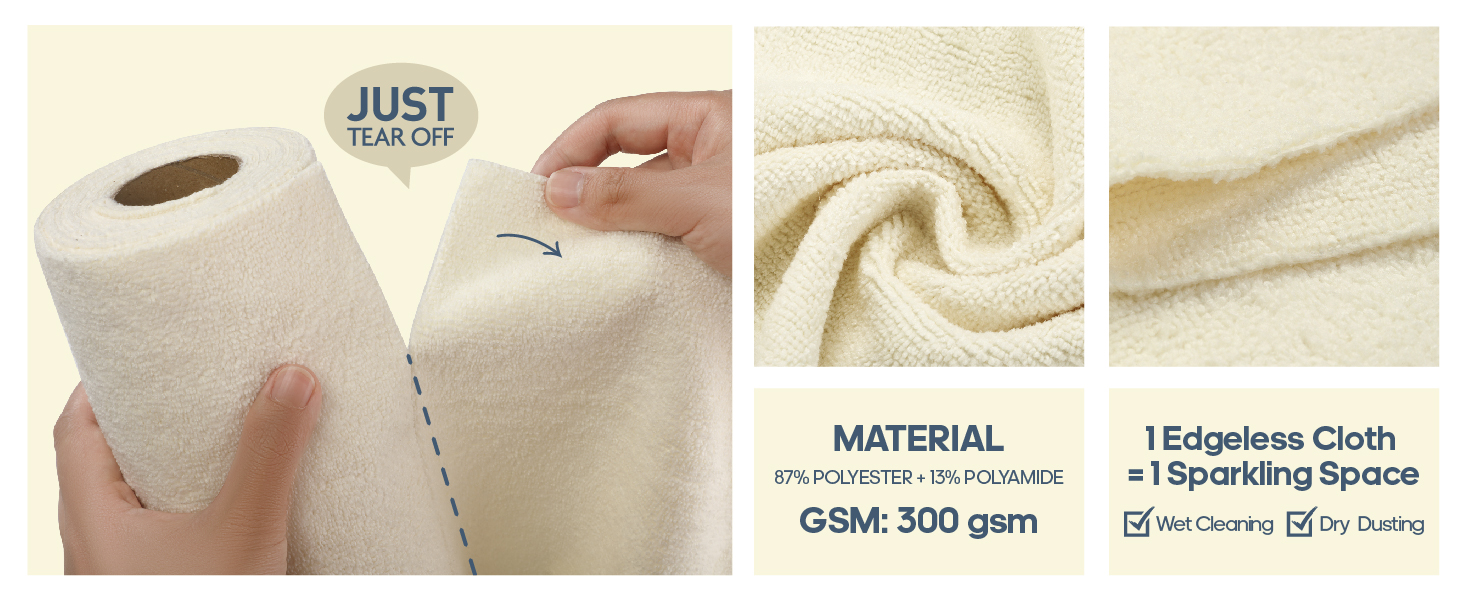 Fantasticlean Microfiber Cleaning Cloth Roll- Material