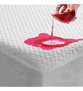 TASTELIFE Queen 100% Waterproof Mattress Protector, Premium Bamboo Cooling Mattress Pad Cover wit...