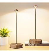 Tpczqj Set of 2 Rechargeable Cordless Table Lamp,6000mAh LED Battery Operated Desk Lamp Touch 3 C...