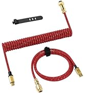 ATTACK SHARK USB-C Cable for Gaming Keyboard,Apex Pro Custom Type-C to USB-A Aviator Double-Sleev...