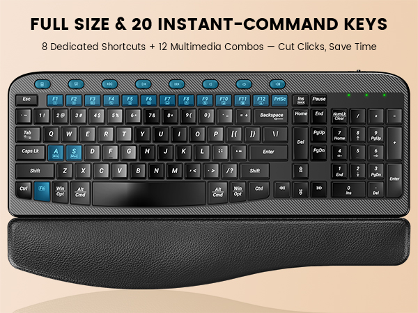 Laptop keyboard with shortcut keys