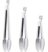 Kitchen Tongs for Cooking - 7 Inch &amp; 9 Inch &amp; 12 Inch Heat Resistant Stainless Steel Metal Lockin...