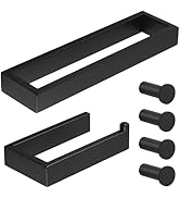 SAYAYO 6-Piece Bathroom Hardware Set Black, Includes 10 Inch Towel Bar, Toilet Paper Holder &amp; 4Pc...