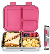 MaMix Stainless Steel Bento Lunch Box for Kids &amp; Adults - Leakproof 4.4 Cup Lunch Container with ...